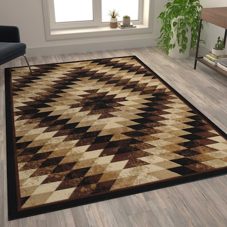Flash Furniture Brown 6' x 9' Diamond Patterned Area Rug OKR-RG1106-69-BN-GG
